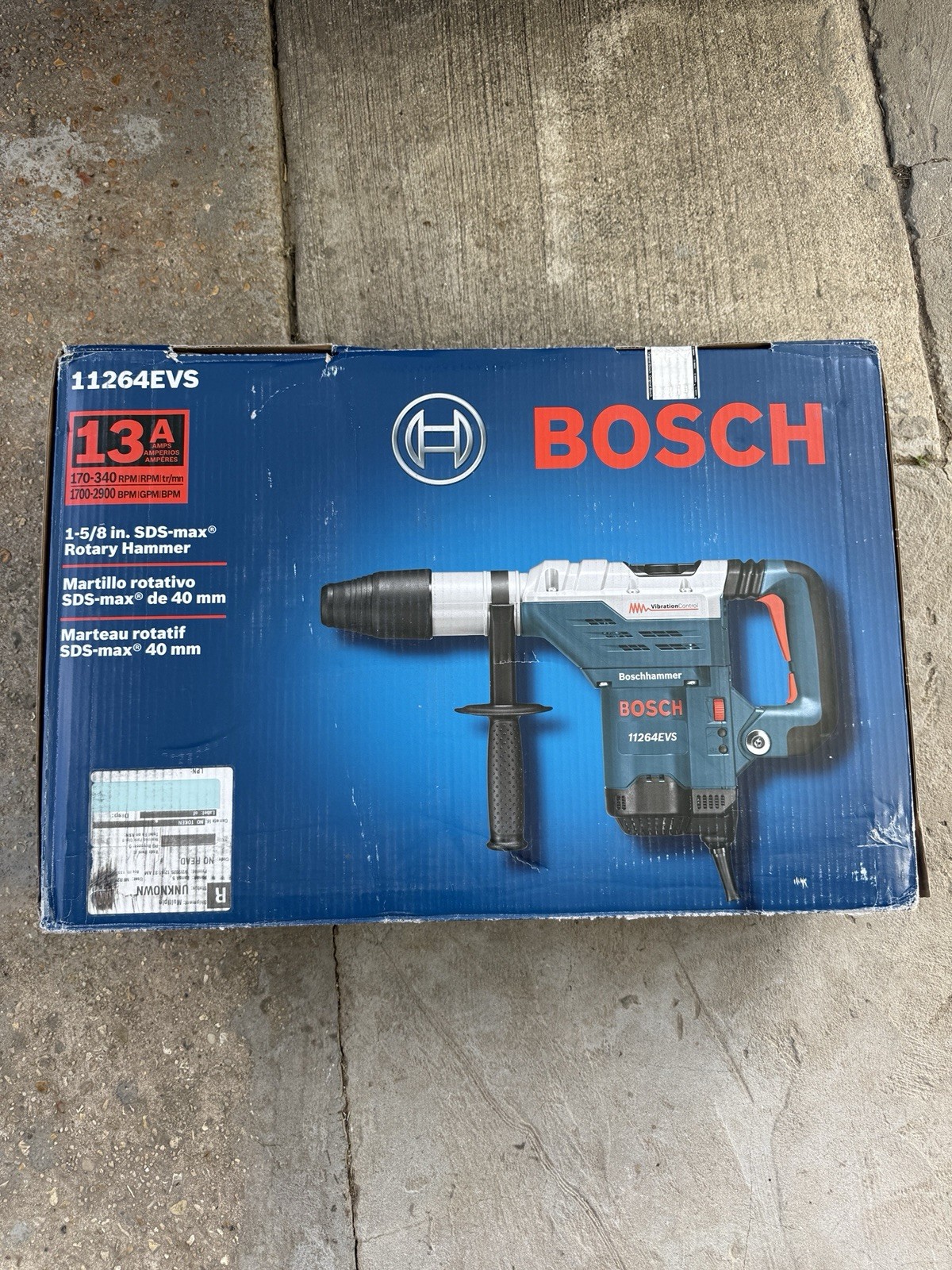 Bosch 11264EVS 13 Amp Corded 1-5/8 in SDS-Max Variable Speed Rotary Hammer Drill
