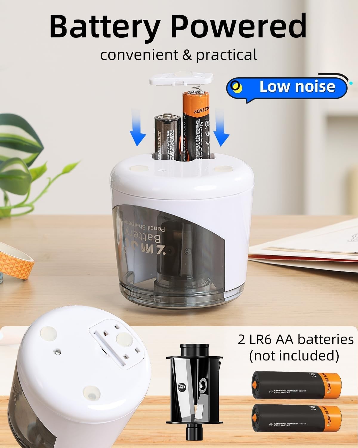 Portable Smart Electric Pencil Sharpener with Double Blades – Ideal for Artists