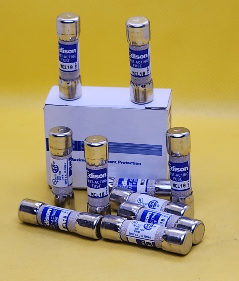 BOX OF 10 – EDISON FUSEGEAR MCL10 FAST ACTING 10A, 600V FUSE [MG4]