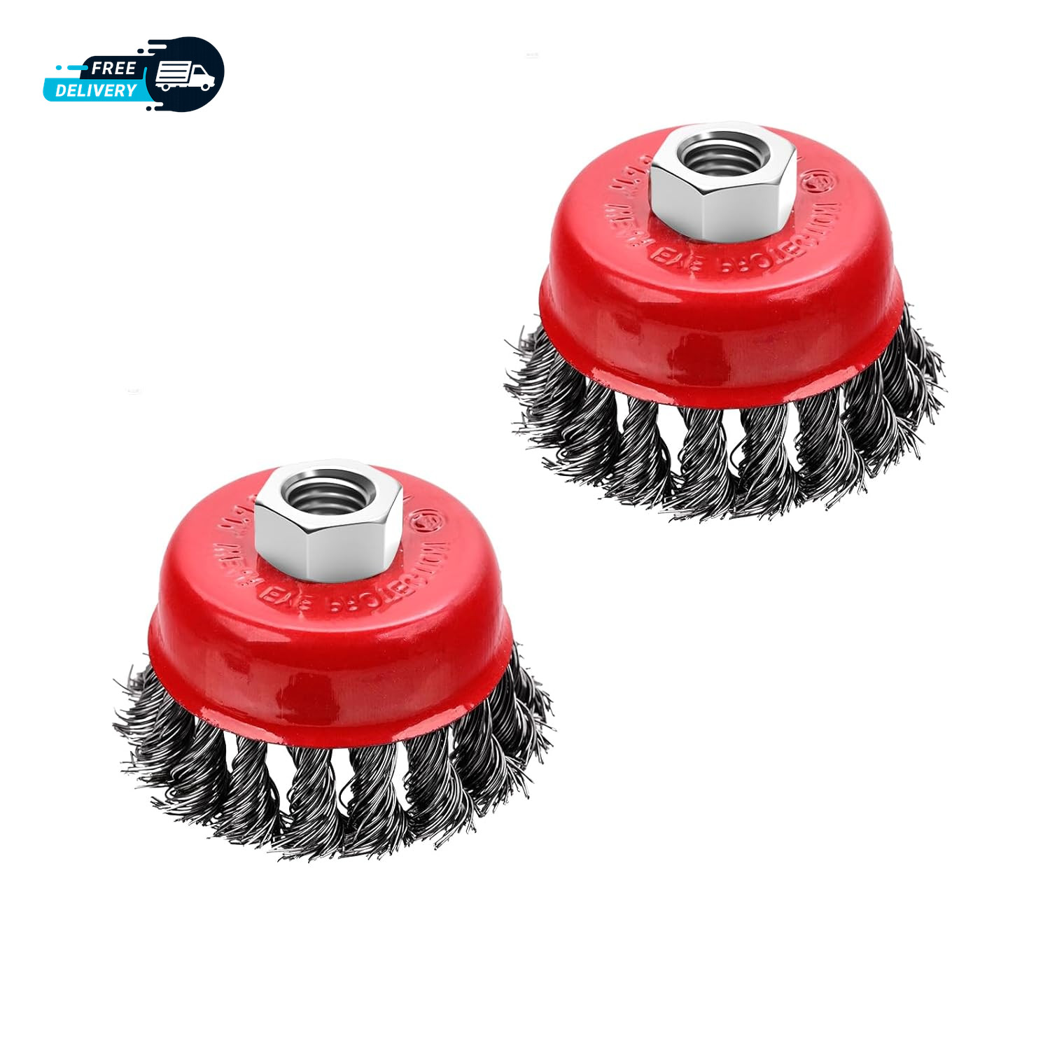 2 Pcs 2.5 Inch Wire Cup Brush for 4 1/2 Angle Grinder Wire Wheel Cup Brush