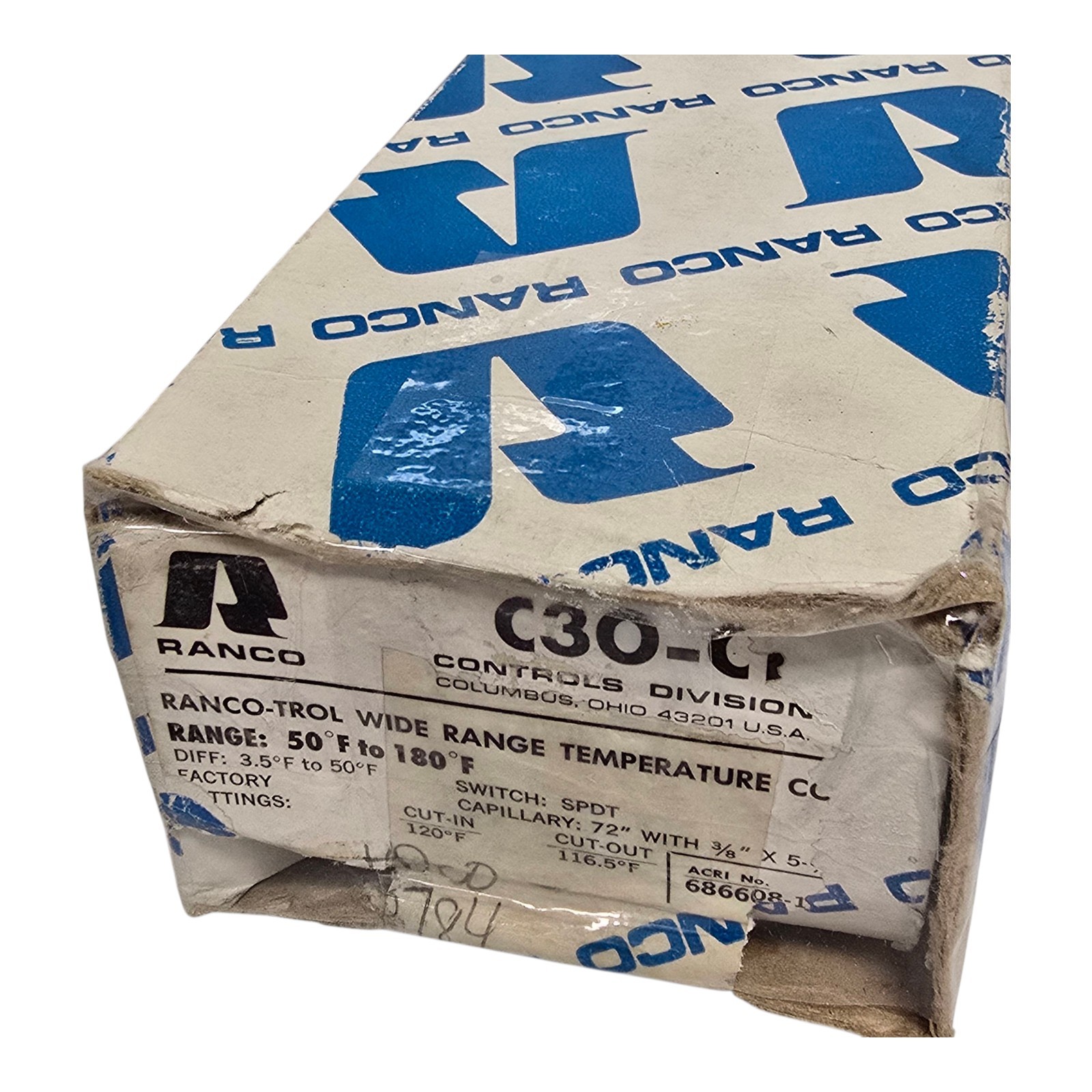 Ranco C30-C1250 Wide Range Temperature Control Replaces Penn A19AAC-9 NOS NIB