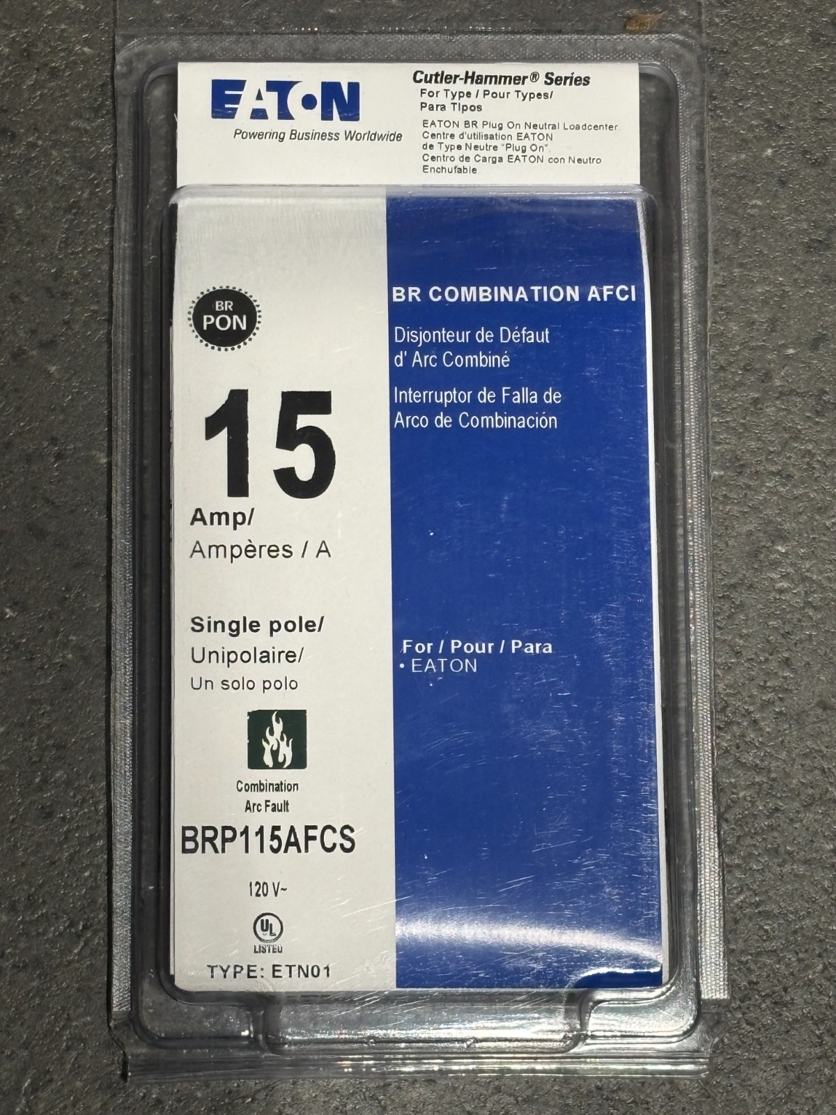 Eaton 15-amp 1-Pole Afci Plug-on Neutral Circuit Breaker BRP115AFCS