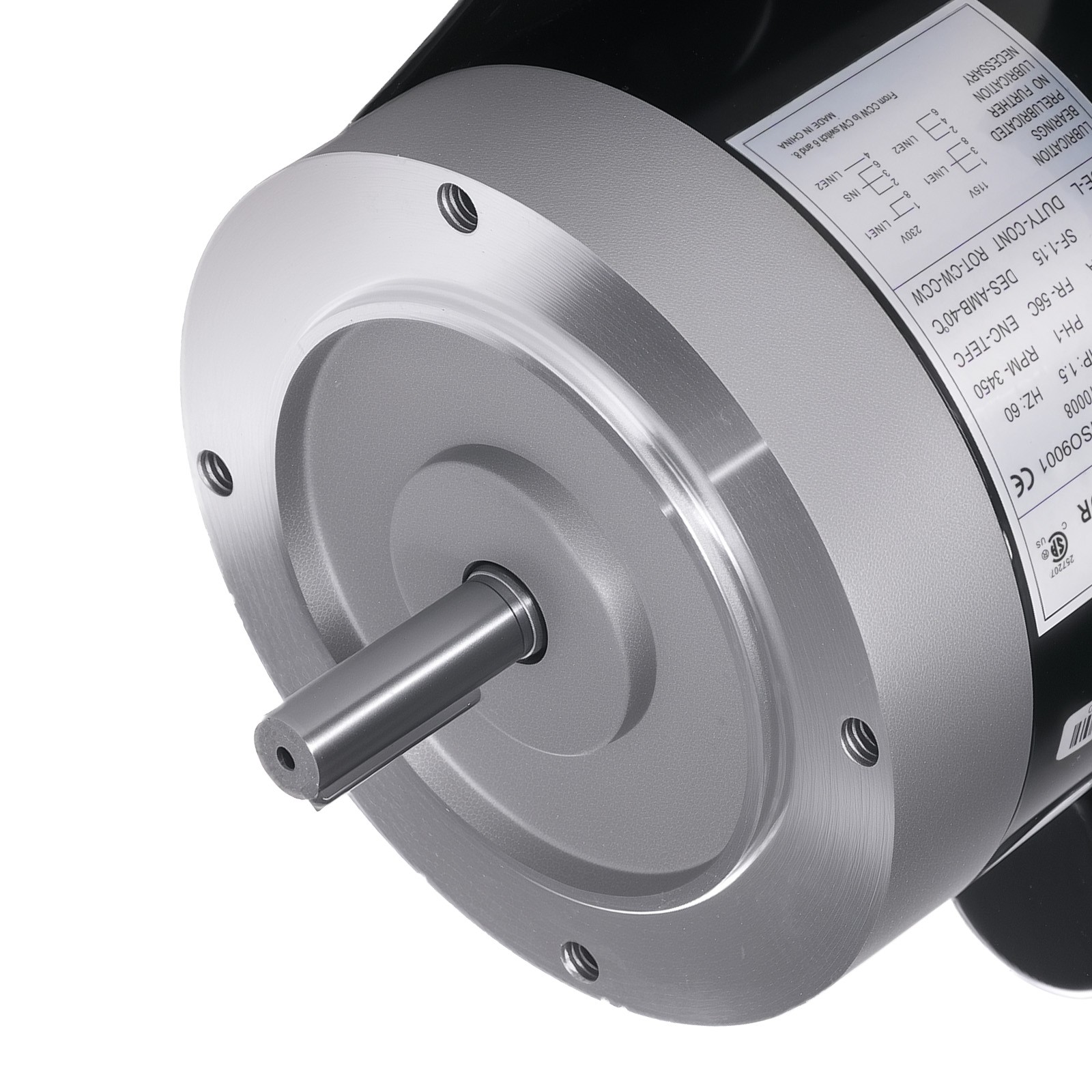 1.5HP 115V/230V Single Phase Electric Motor 3450RPM 56C Frame ODP CCW Rotation