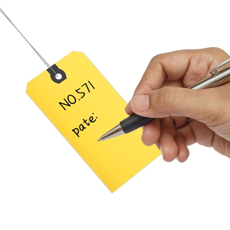 INNOVART Yellow Shipping Tags 5 1/4″ x 2 5/8″ Double Wired Paper Tags 1000 Pack