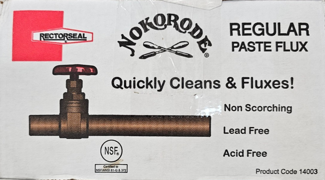 12-PACK RECTORSEAL NOKORODE REGULAR FLUX PASTE 1.7oz COPPER/TIN/ZINC/NICKEL/LEAD