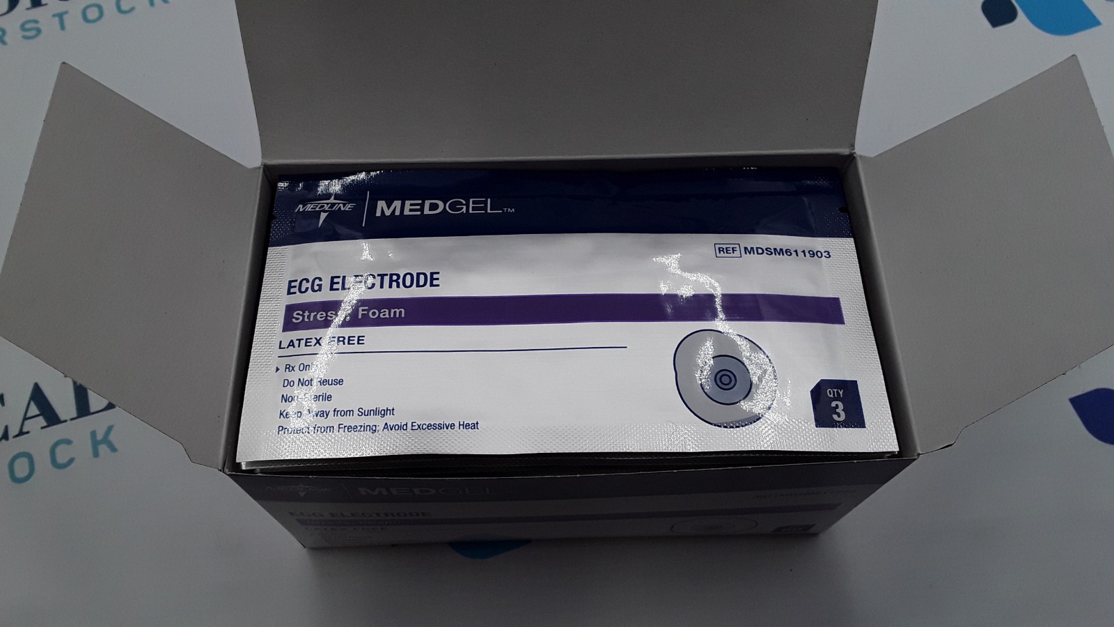 Medline MedGel ECG Electrode Stress Foam REF MDSM611903 Box of 60