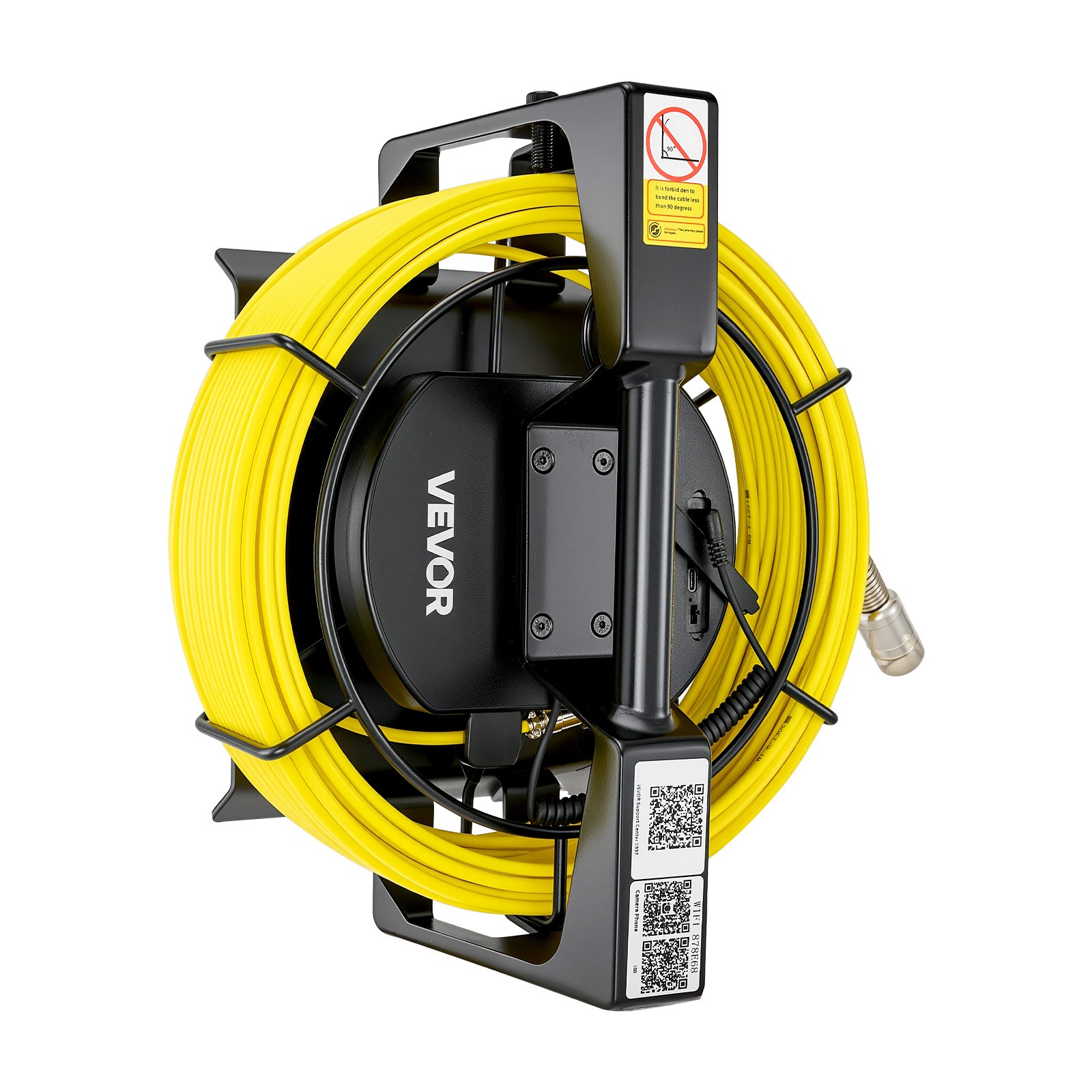 VEVOR Sewer Camera with WiFi 164ft/50m IP68 Drain Pipeline Camera 12 LED Lights