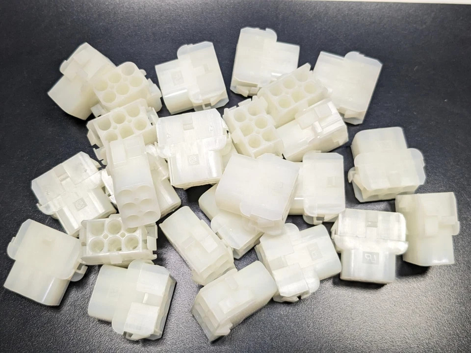Lot of 25 1-480705-0 AMP 6 POS PANEL MOUNT RECEPTACLES 6.35mm PITCH NEW SURPLUS