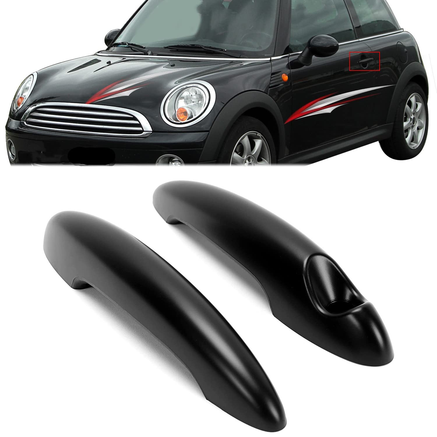 Door Handle Cover with 2007-2014 BMW Mini R55 R56 Hatchback Cooper S Pair 2Pc…