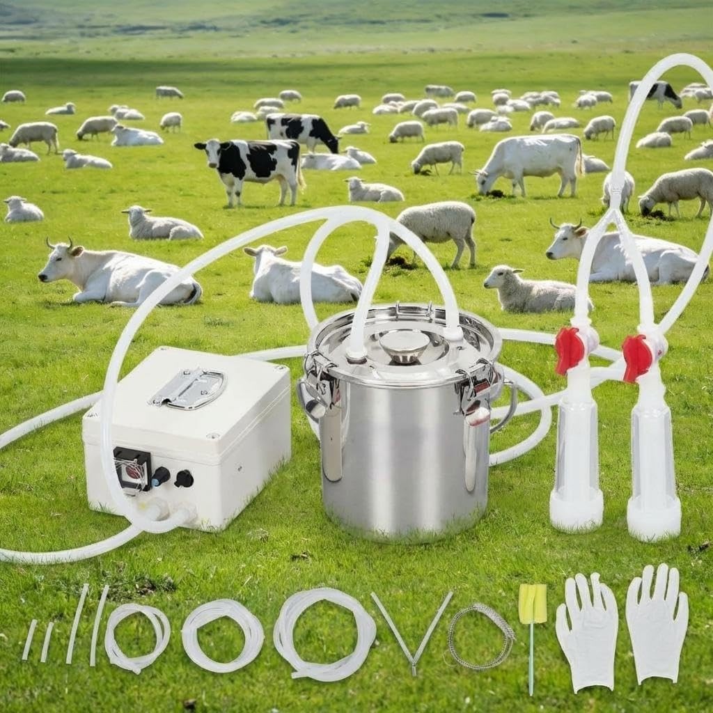 Portable Goat Electric Milker 3L 304 Stainless Steel Bucket 45-50kPa Vacuum