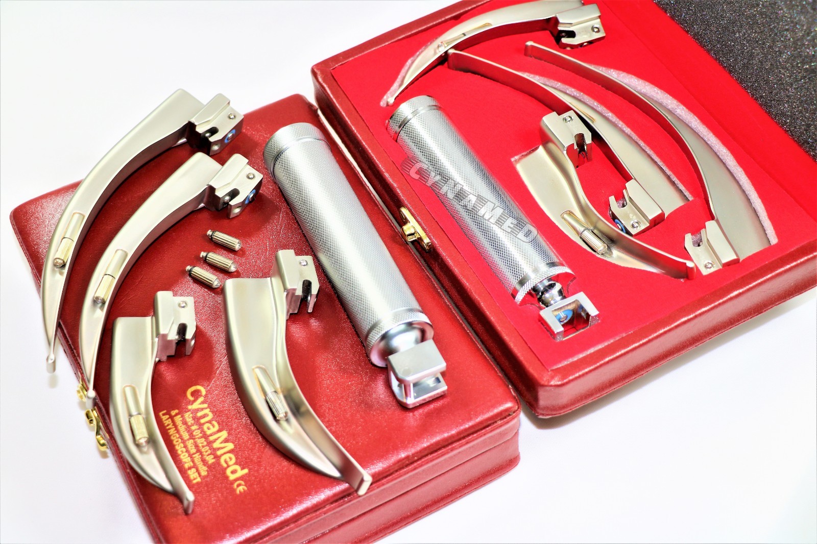4 BLADES AND ONE HANDLE LARYNGOSCOPE MACINTOSH INTUBATION EMT ANESTHESIA SET