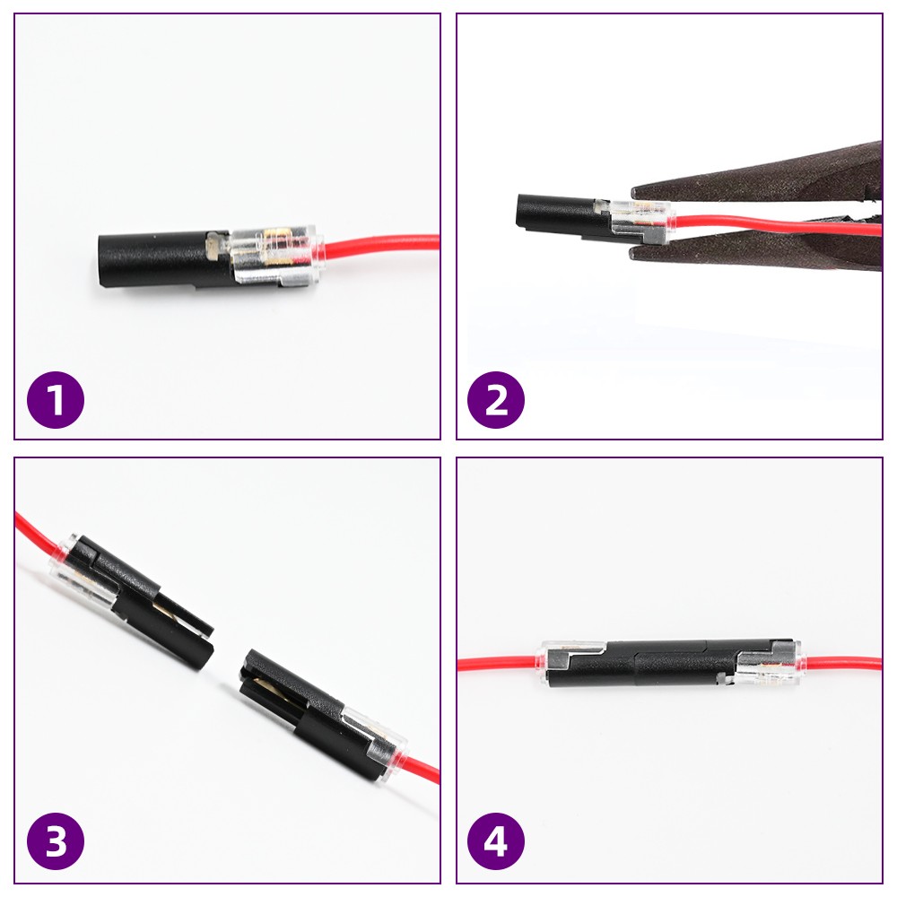 30pcs Double-Wire Plug-in Connector, Cable Clamp with Locking Buckle, AWG 18-22