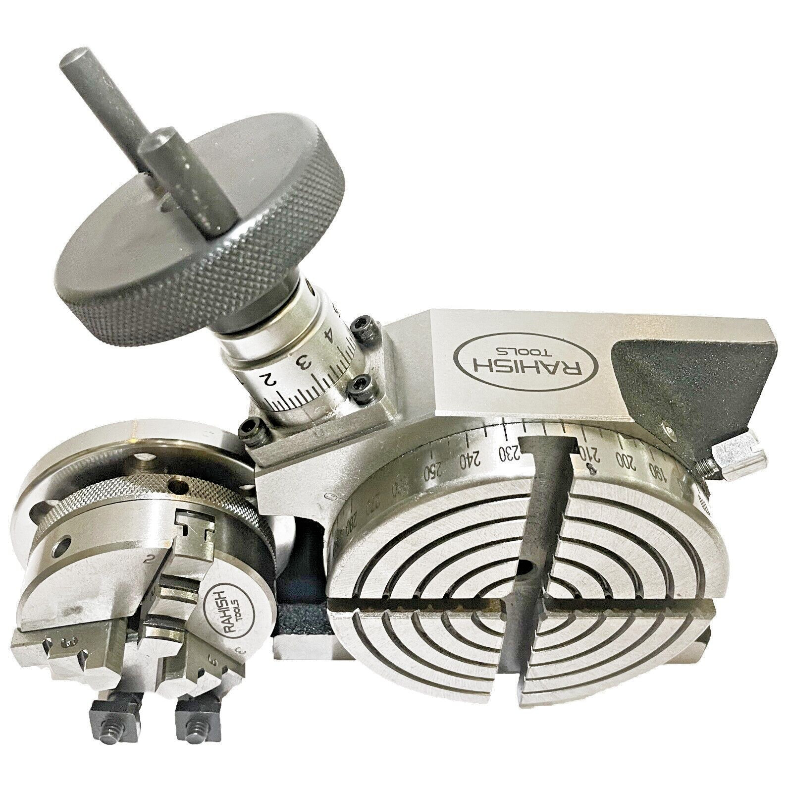 4″ 100 mm Rotary Table Horizontal And Vertical With 65 mm 3 Jaw Chuck Backplate