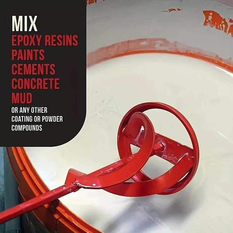 1pc Drill Mixer Paddle Hex Shaft Paint Cement Mortar Stirrer – NEW