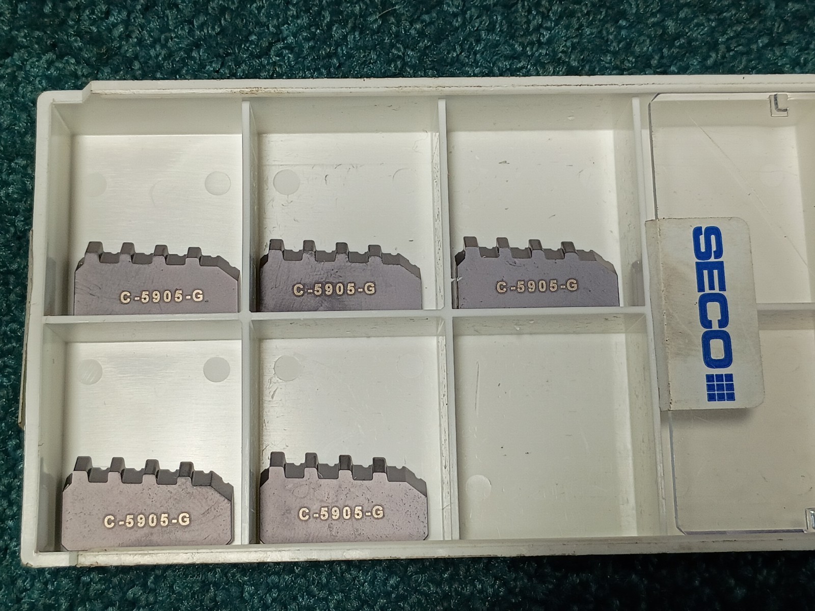 (5) SECO Carbide Indexable Threading Chipbreaker & Grooving Inserts C-5905-G