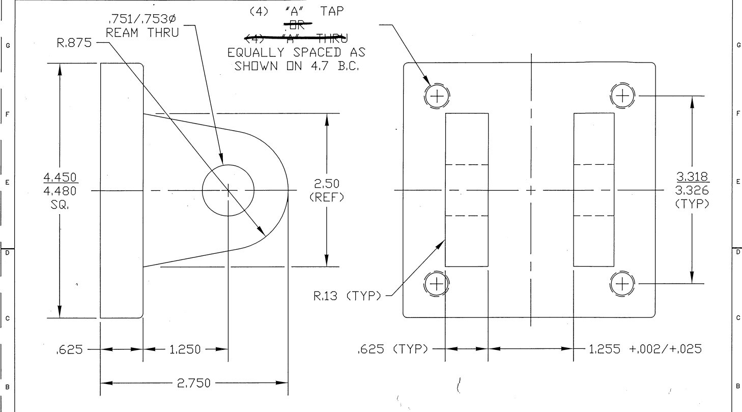 3/4″ bore Clevis Bracket BMP2-4, A-81-40(3/8-24 ) or A-81-40D( drilled hole)