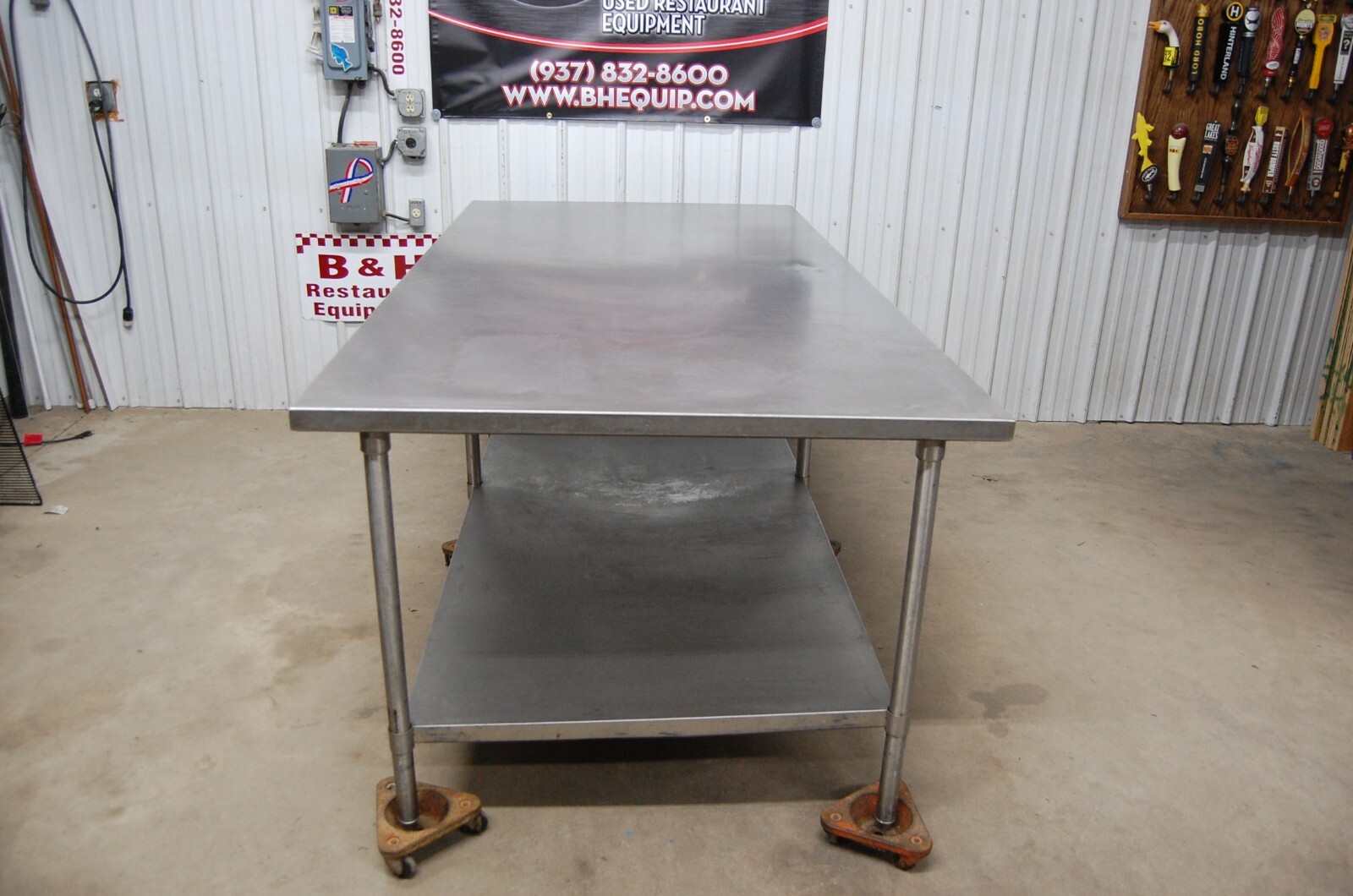 Win Holt 8′ x 4′ Stainless Steel Work Prep Table Kitchen Island 96″ x 48″