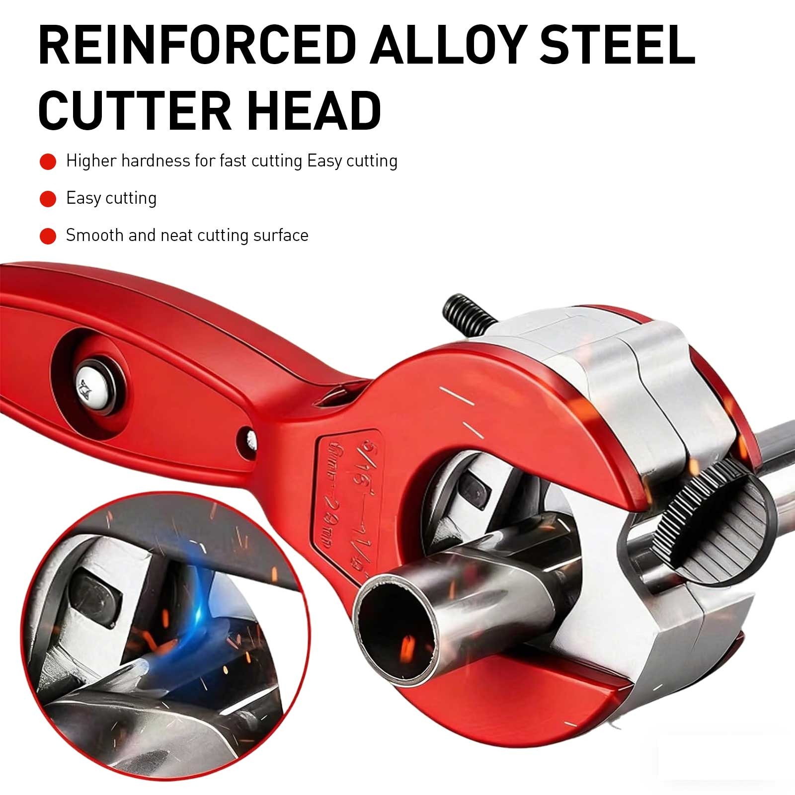 Copper Pipe Cutter Kit w/Deburring Tool Ratcheting Tubing Cutter for HVAC PVC