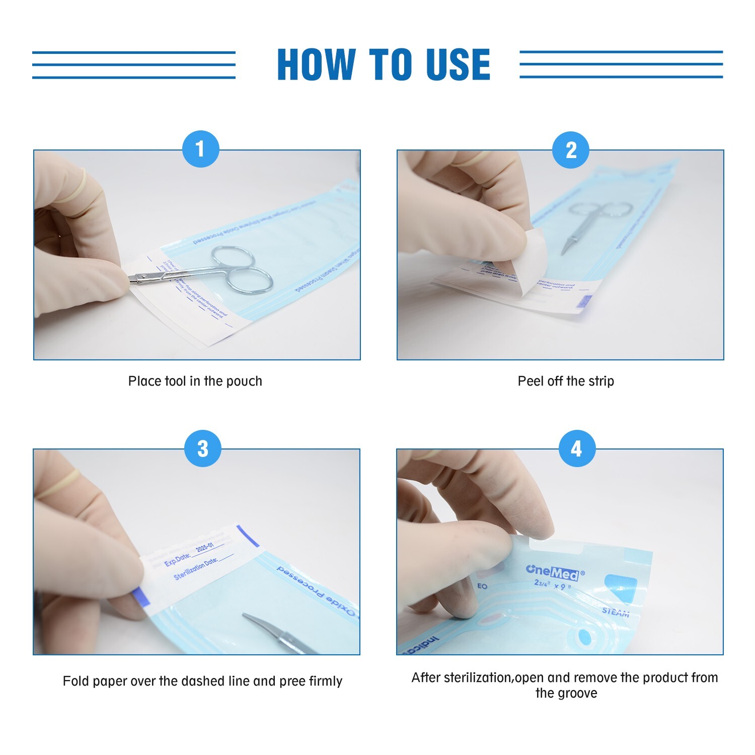 OneMed Self Seal Sterilization Pouches, for Dental Tattoo Nail 3.5″x5.25″-200