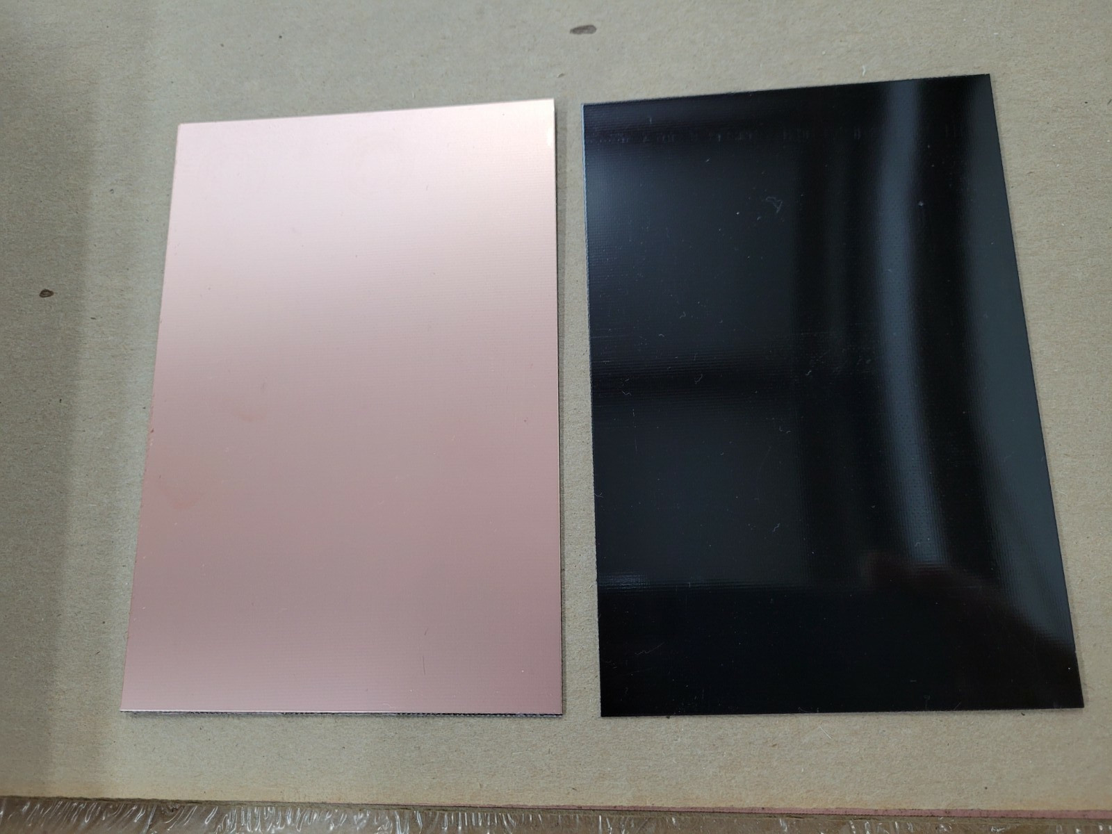 2 pcs Single Sided Copper Laminate Board PCB. FR-4, 030 BLACK, 6 x 8, 2 oz.