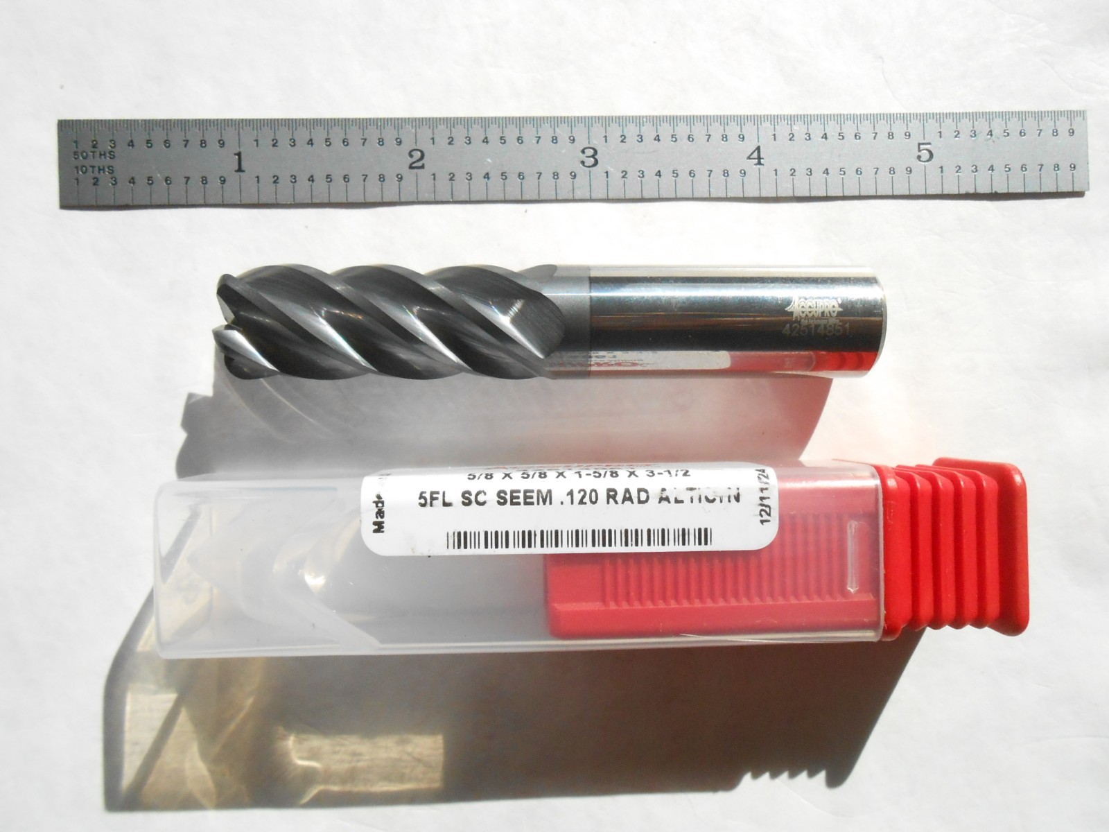 NEW ACCUPRO USA 5/8″ D. X 1-5/8″ LOC X 3-1/2″ L X .120″CR CC 5FL CARBIDE ENDMILL