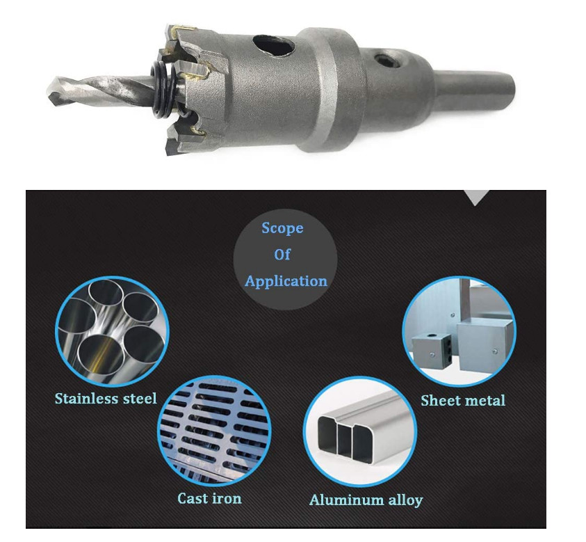 Carbide Tip TCT Hole Saw Cutter Drill Bit Set For Steel Metal Alloy 16-53mm 10pc