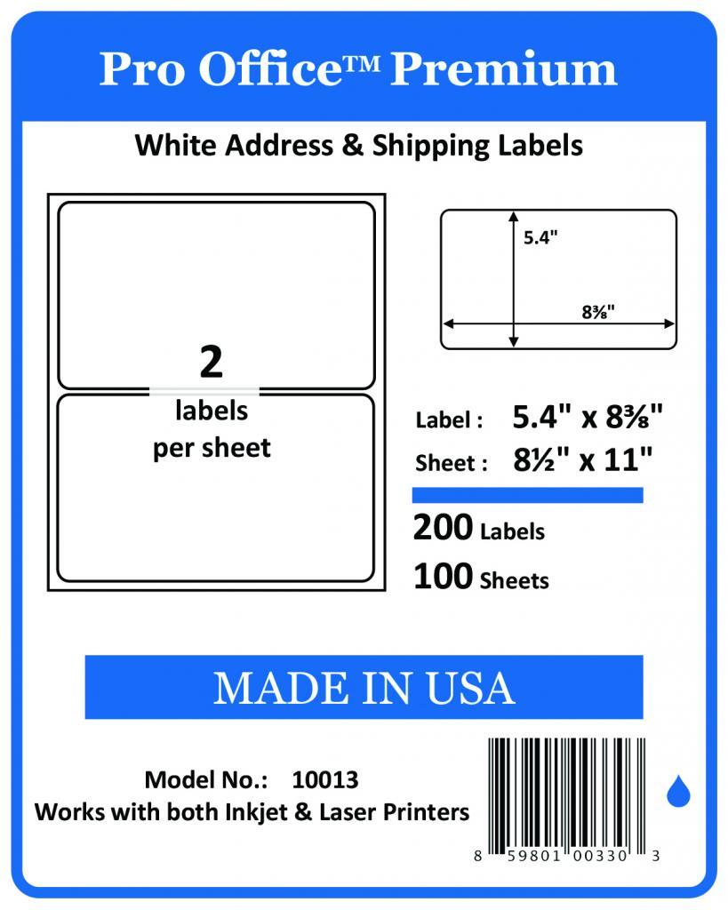 PO13 300 Sheets/600 Labels Pro Office Round Corner Self-Adhesive shipping Label