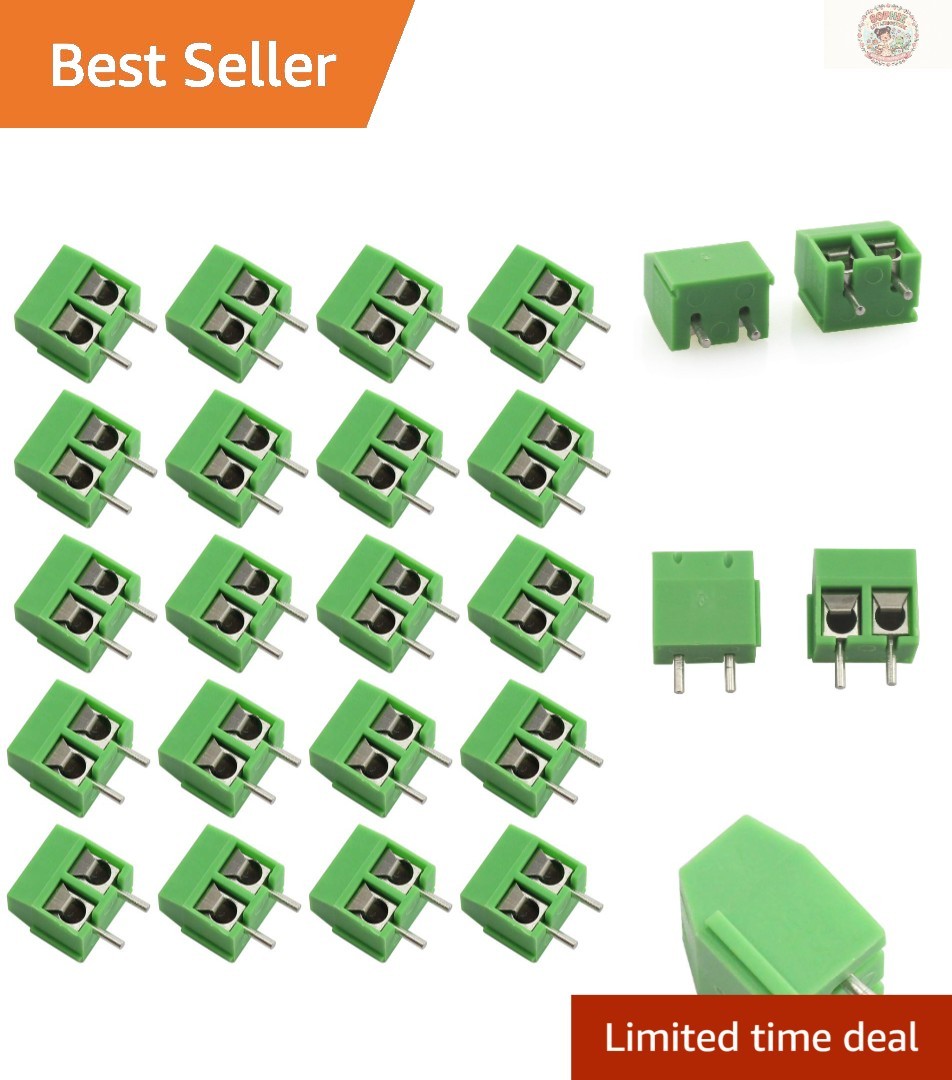 Compact 20 PCS 2 Pin Screw Terminal Block Connectors – Perfect for Electronics