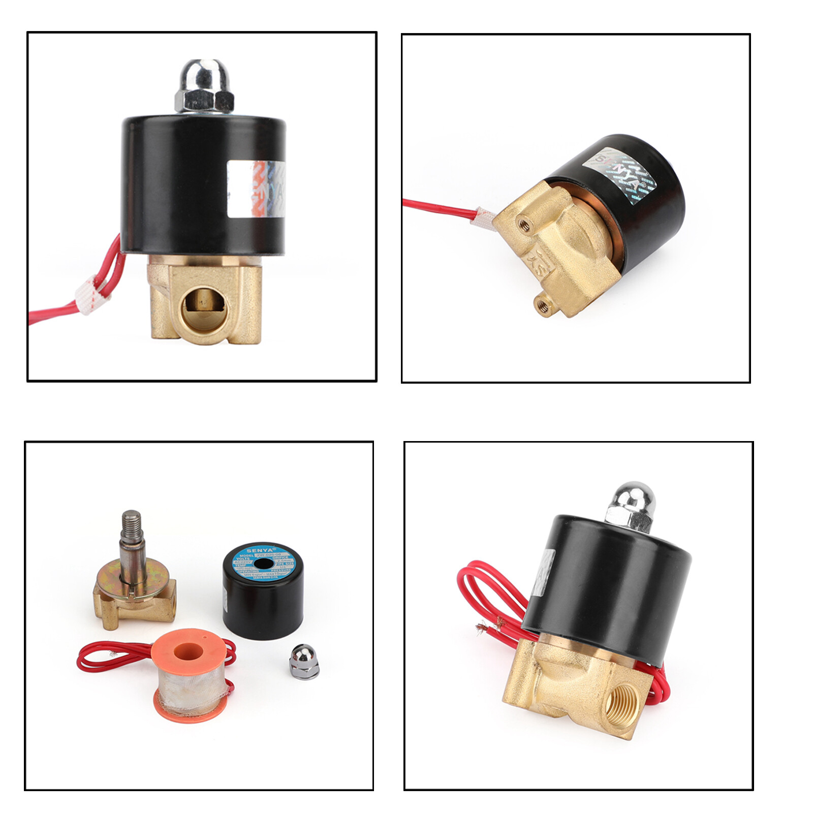 1/4″ AC 220V Brass Normally Closed Electric Solenoid Valve BSP Gas Water Air N/C