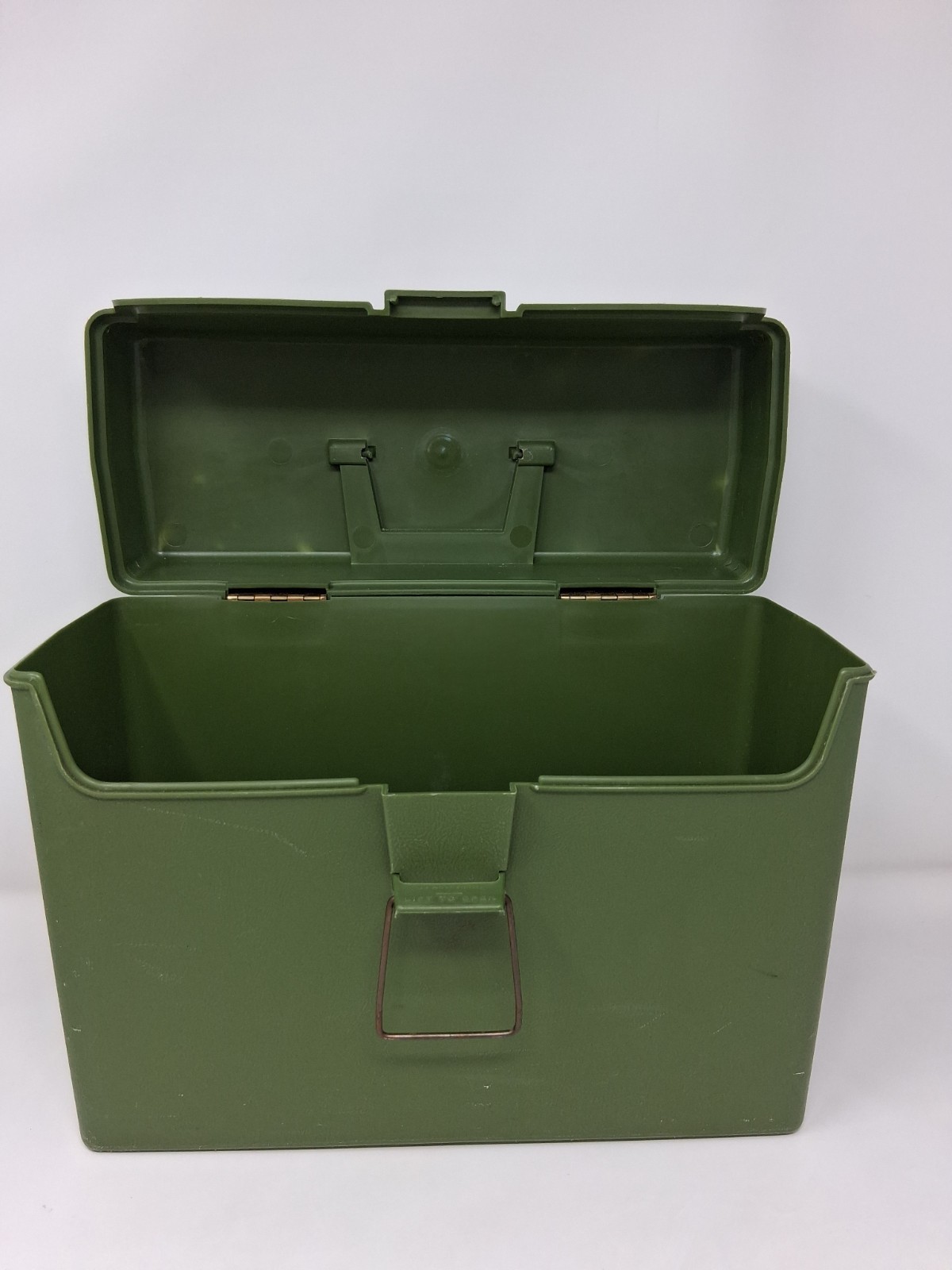 Vintage 1970’s Sterling Plastics File Folder Storage Box in Army Green