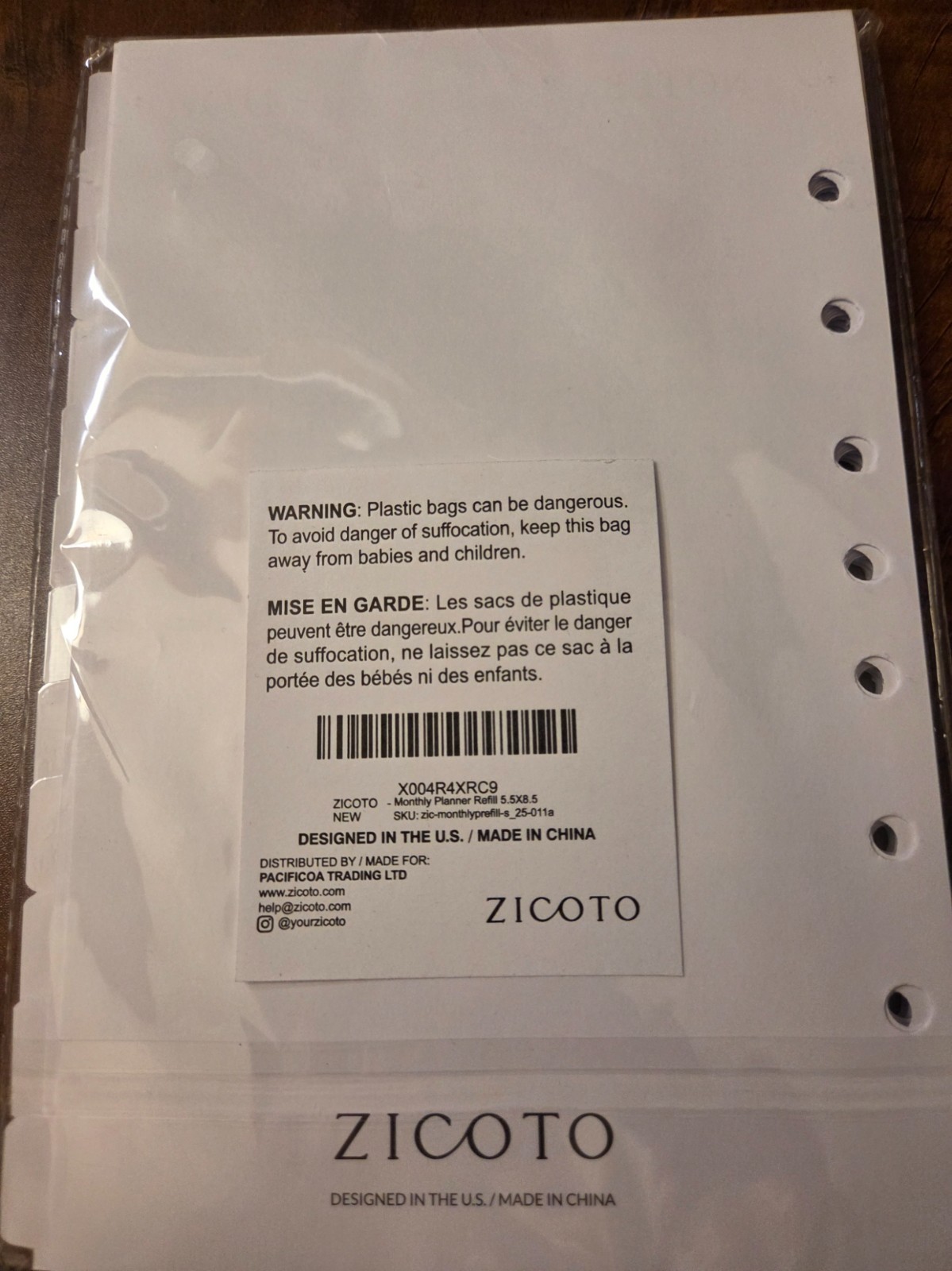 Zicoto Planner Refill Dec 2025-Dec 2027 5.5″x8.3″