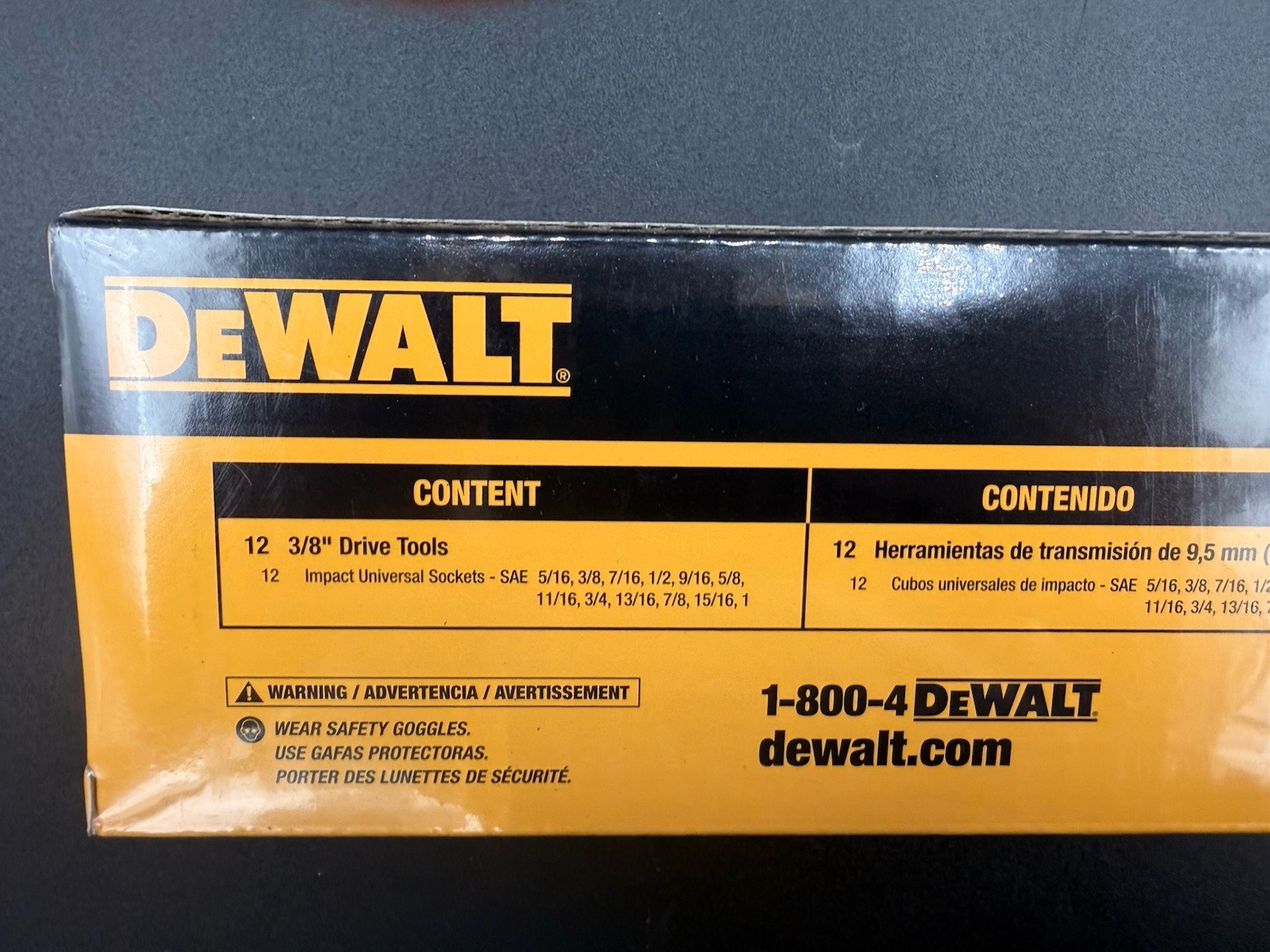 Dewalt 3/8″ Drive Impact Universal Socket Set (SAE) (DWMT19228)