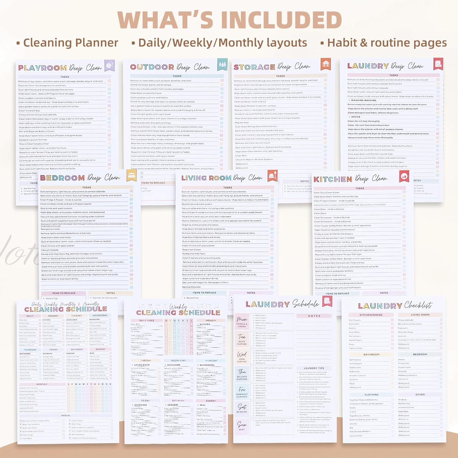 Adults Adhd Cleaning Planner, Editable Adhd Cleaning and Organizing Planner DIY