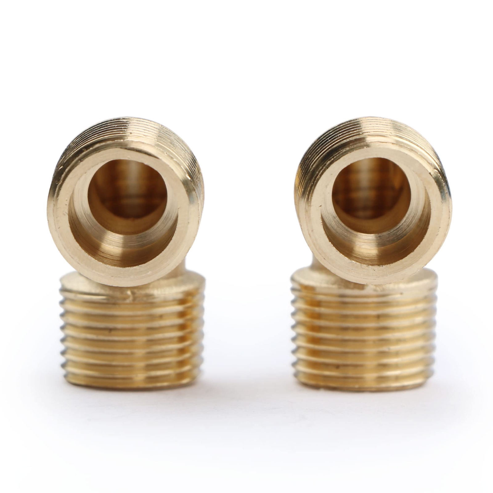 U.S. Solid 90 Degree Elbow Brass Fitting NPT 3/8″ Male x 3/8″ Male, 2pcs