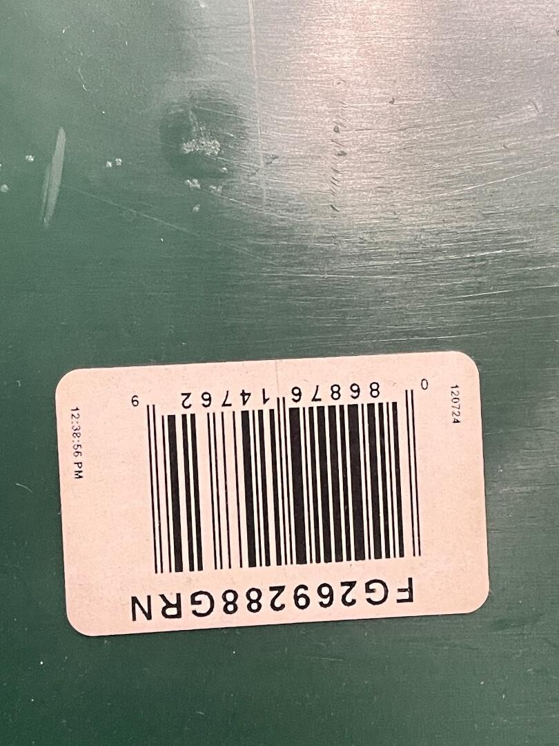 USED Rubbermaid 20″ x 11″ Slim Jim Bottle Can Recycle Lid Green 2692-88(DR)
