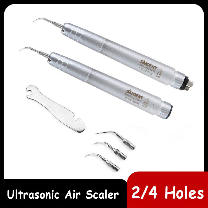 Dental Ultrasonic Air Scaler Handpiece Sonic 2/4 Hole+3 Tips Fit for KAV Scaler