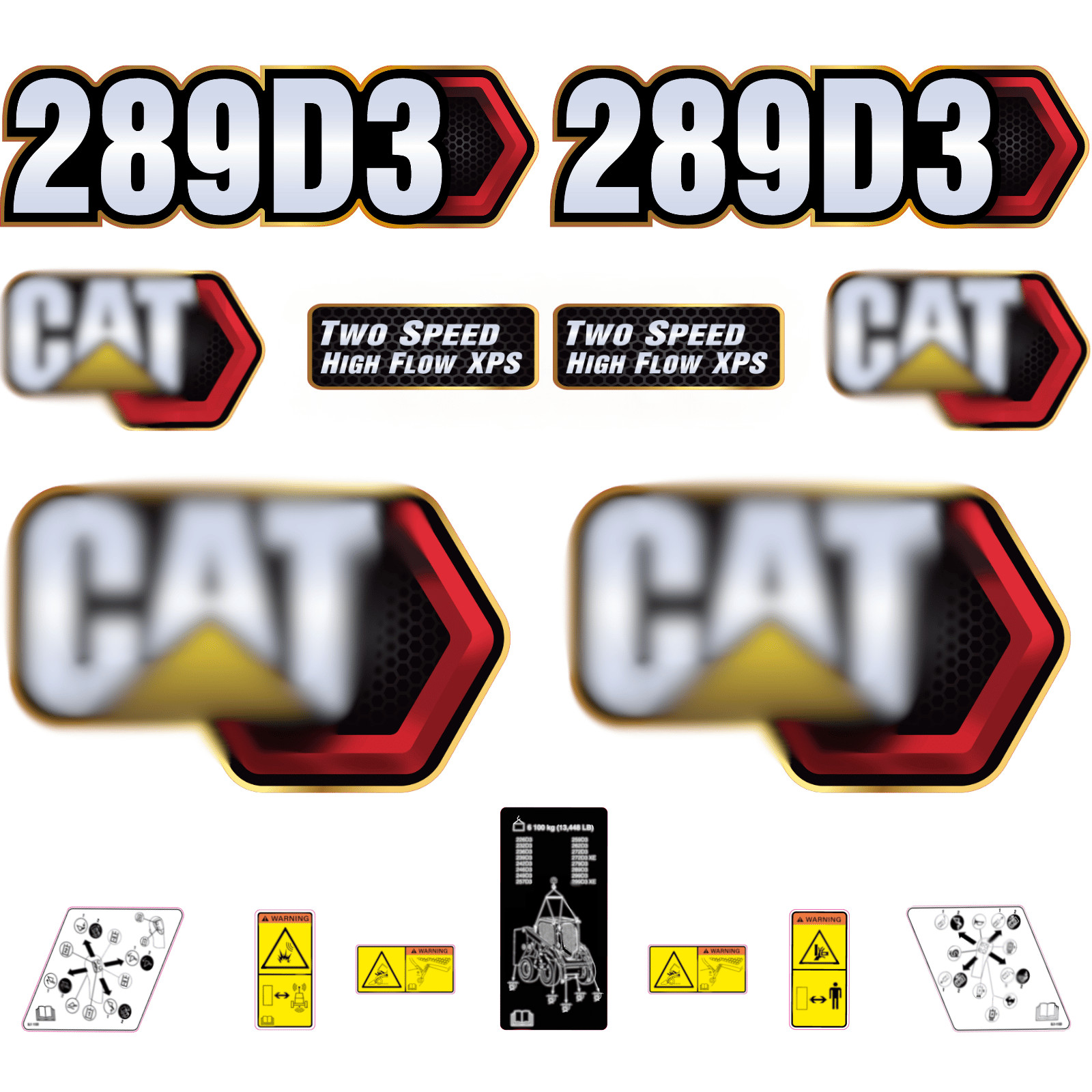 Compatible with 289D3 Decal Kit Skid Steer Stickers – Free Shipping – 3M Vinyl