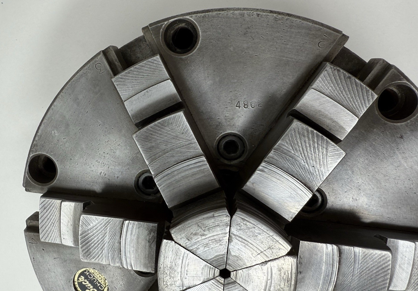 8-1/4″ BUCK 6 Jaw Lathe Chuck #4862 Made in USA – No key see details