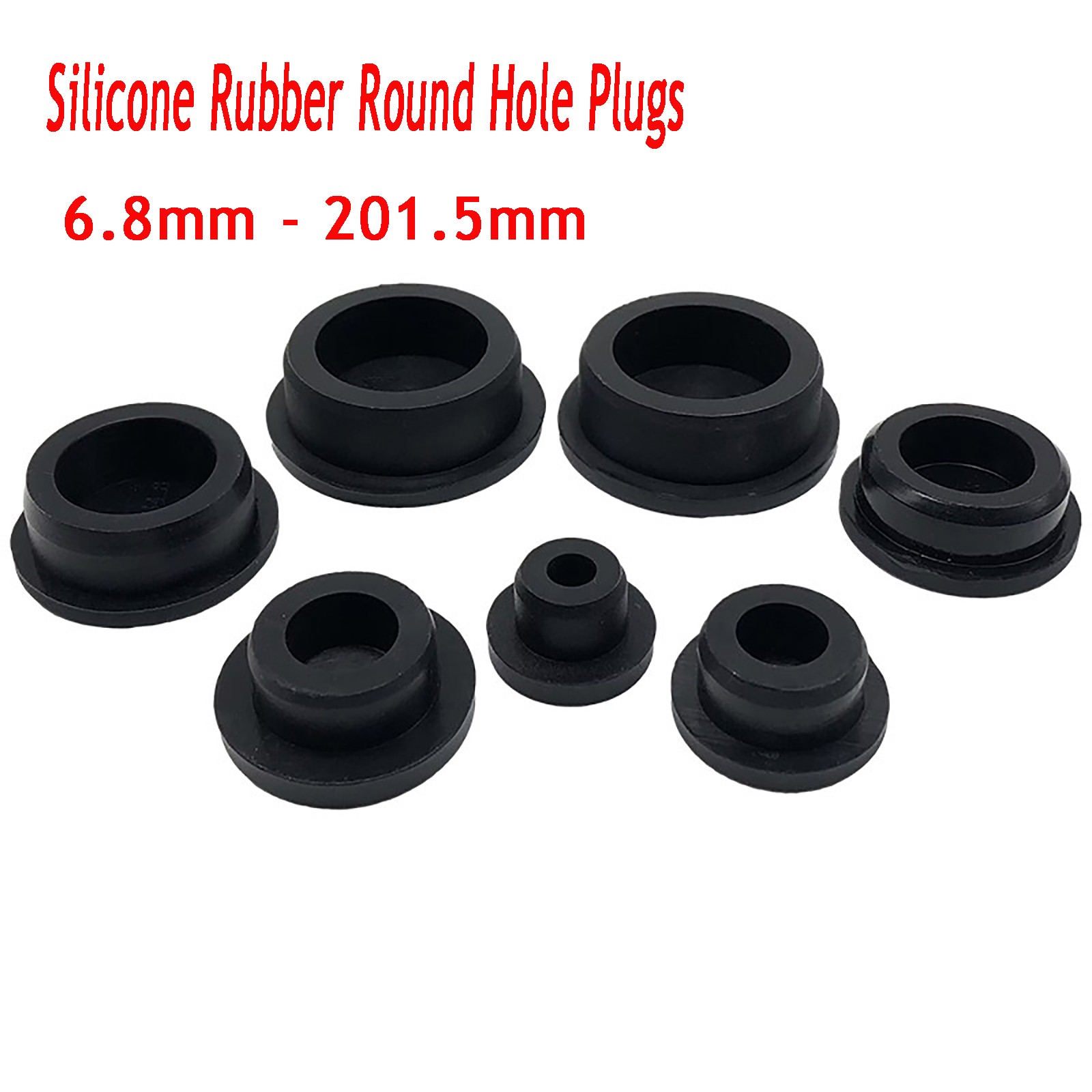 Silicone Rubber End Cap Tube Pipe Insert Plug Bung Dust-Proof Black 6.8- 201.5mm