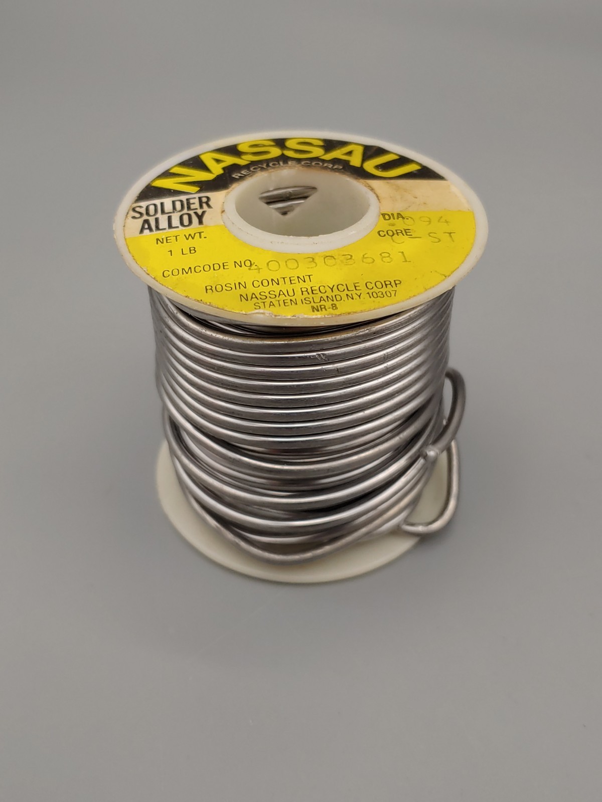 Vintage Nassau C ROSIN Solder .094 DIA Core C-ST 1 LB New Old Stock