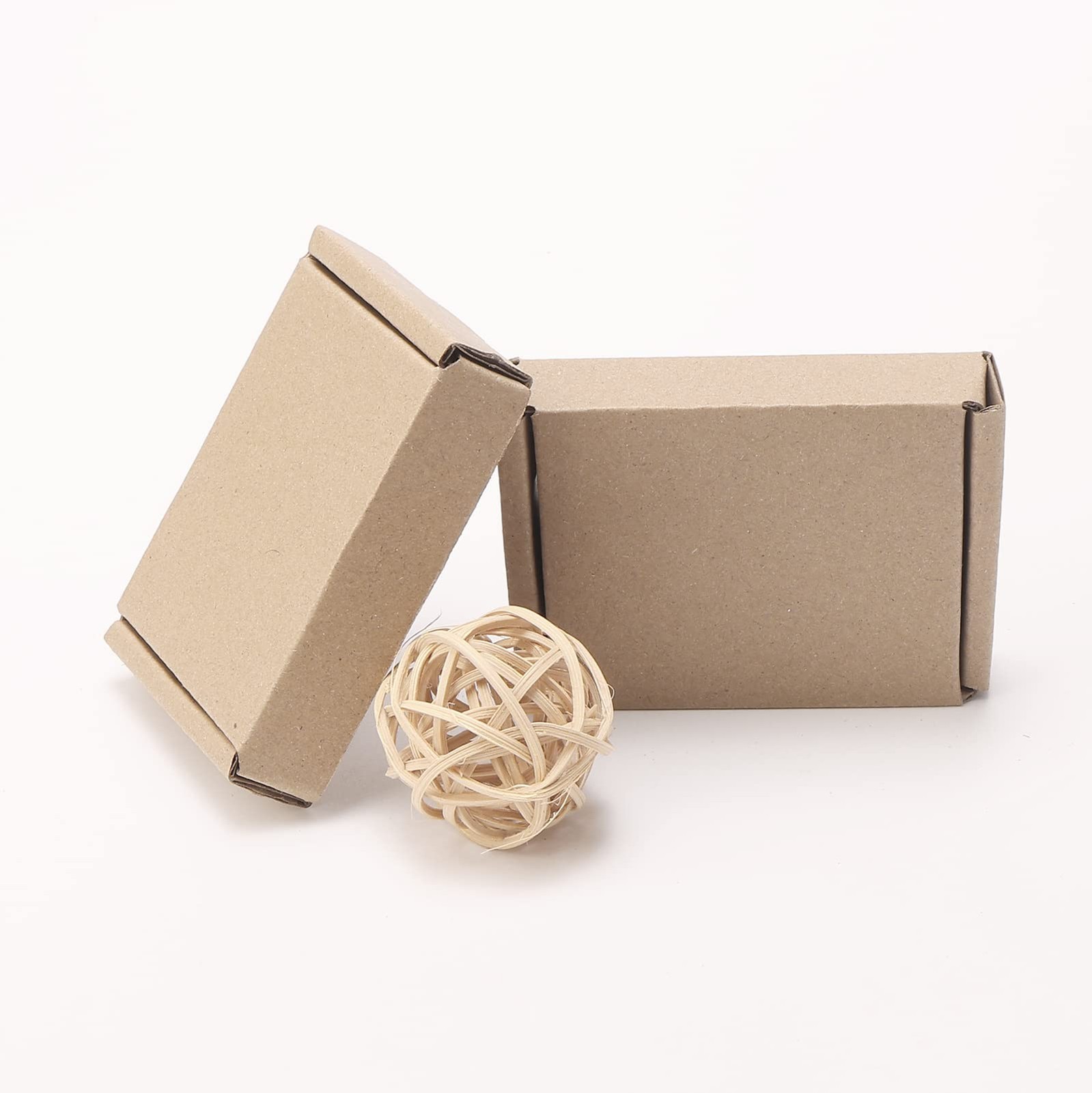 50pcs Small Kraft Cardboard Boxes Packing Boxes 1.5mm Thick Cardboard, 3.4 x …