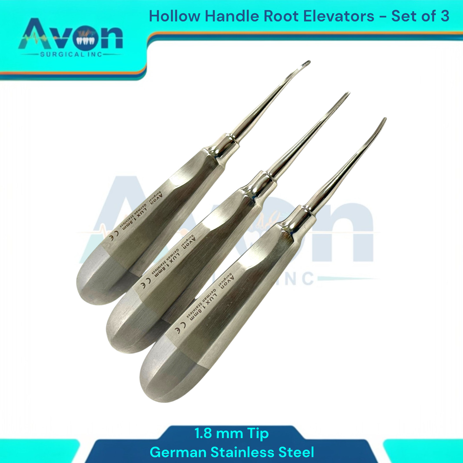 Feline Tooth Extractions 1.8mm Luxating Root Extracting Elevators – 4 Pack