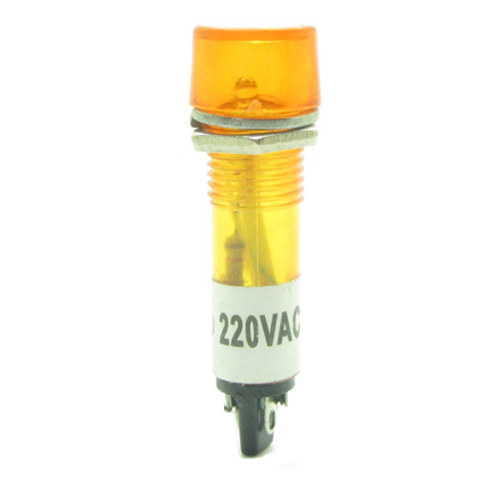 10 x Yellow AC220V 10mm Power Signal Indicator Light Neon Pilot Lamp XD10-3