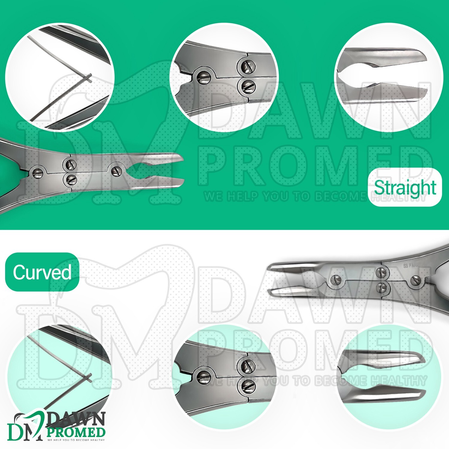 2 Pcs Ruskin Bone Rongeur Straight & Curved Set 3mm Bite 6″ Orthopedic German Gr