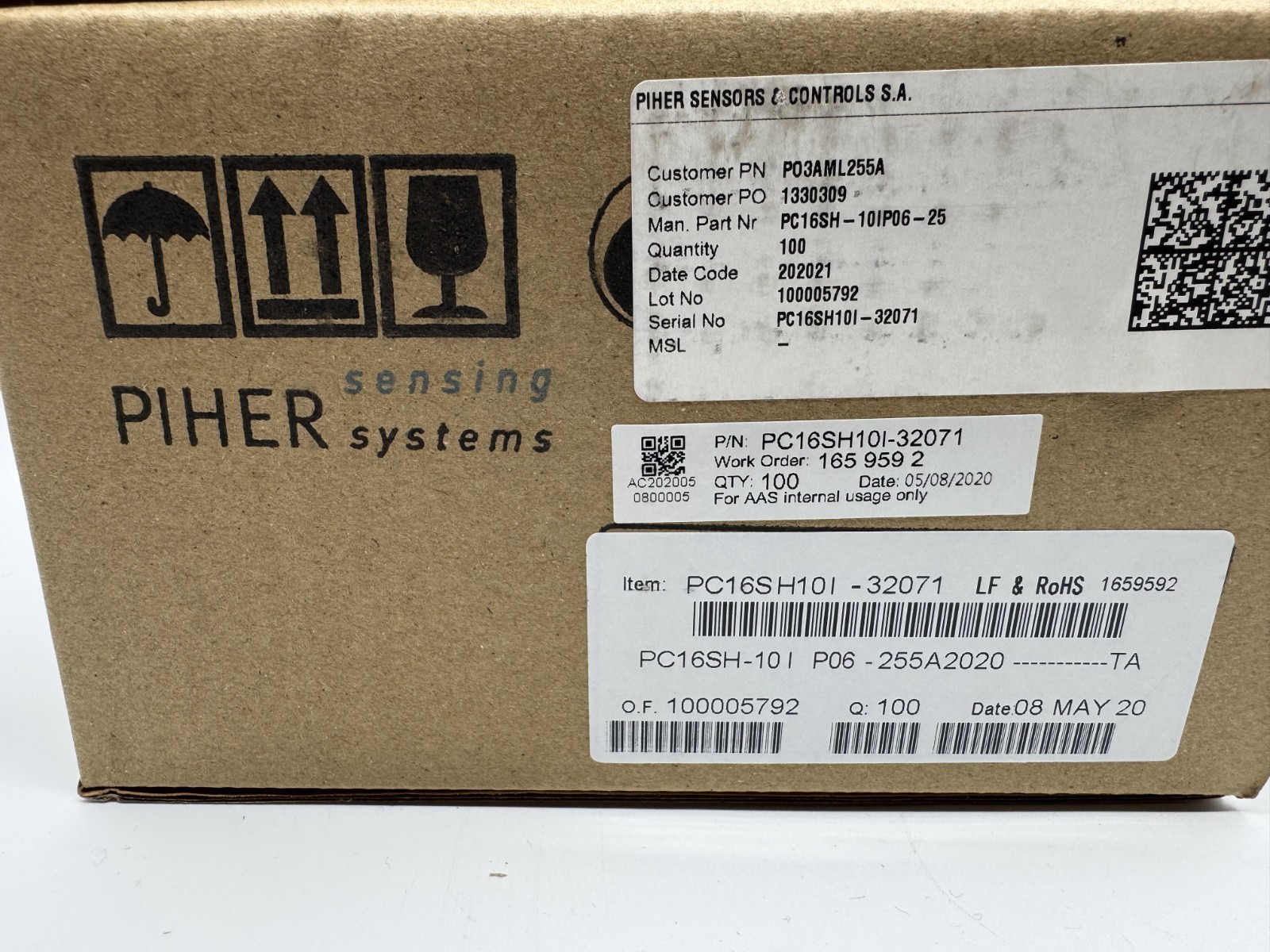 3 Pcs PC16SH-10IP06-255A2020 PIHER Potentiometer 2.5 MΩ 1 Turn PCB 20% Linear