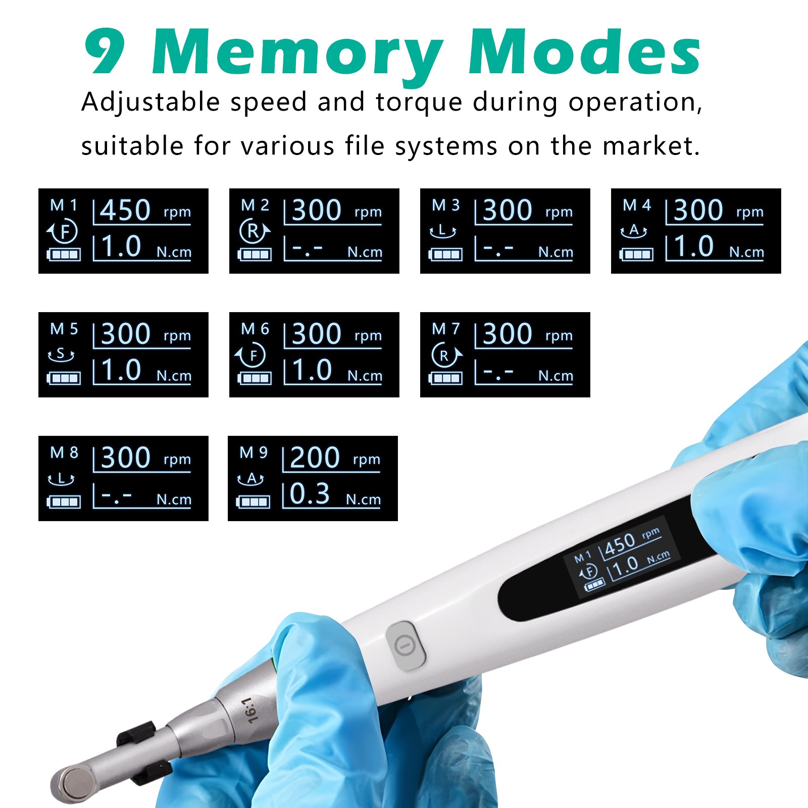 Dental Wireless Cordless LED Endo Motor 16:1 Handpiece Root Canal Treatment