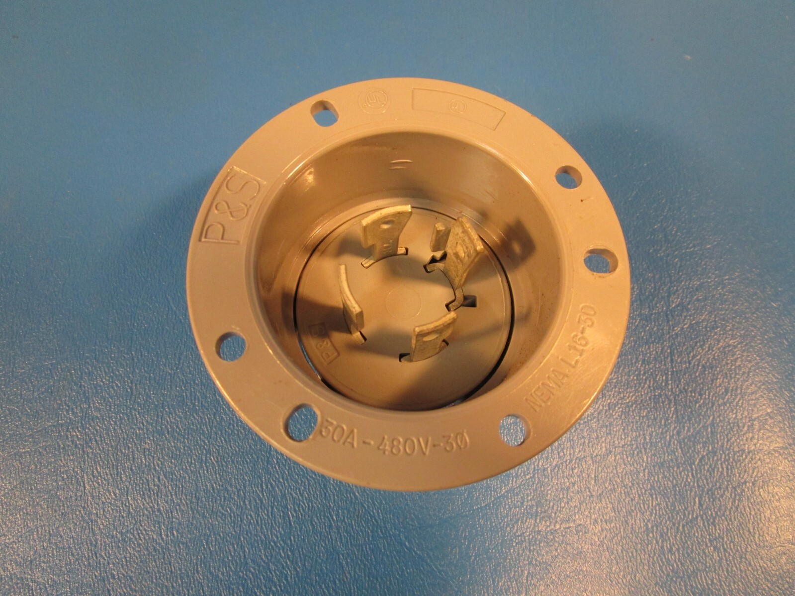 LOT OF 2 P &S NEMA L16-30, PLUG, 30A-480V-30, FLANGED INLET MALE PLUG