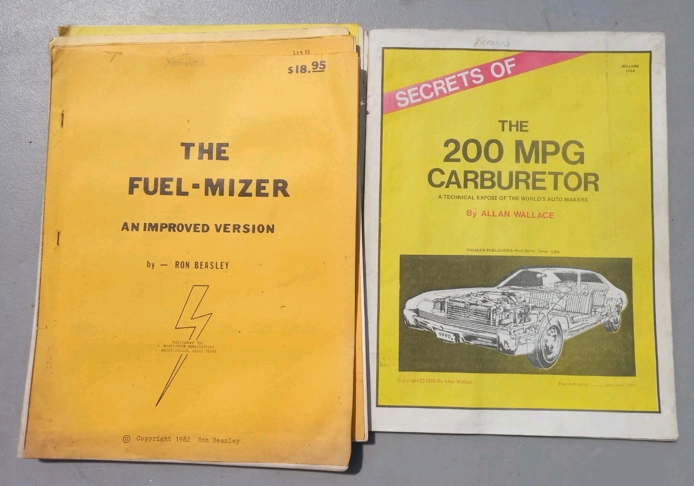 Secrets of the 200 MPG Carburetor Manual Allan Wallace 1980 Collection Original