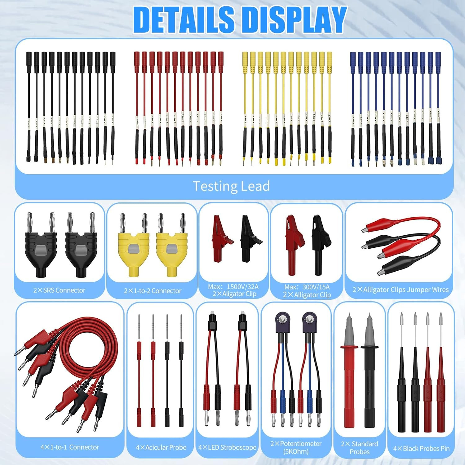 76 PCS Automotive Test Lead Kit for Car Diagnostics – Multimeter Accessories