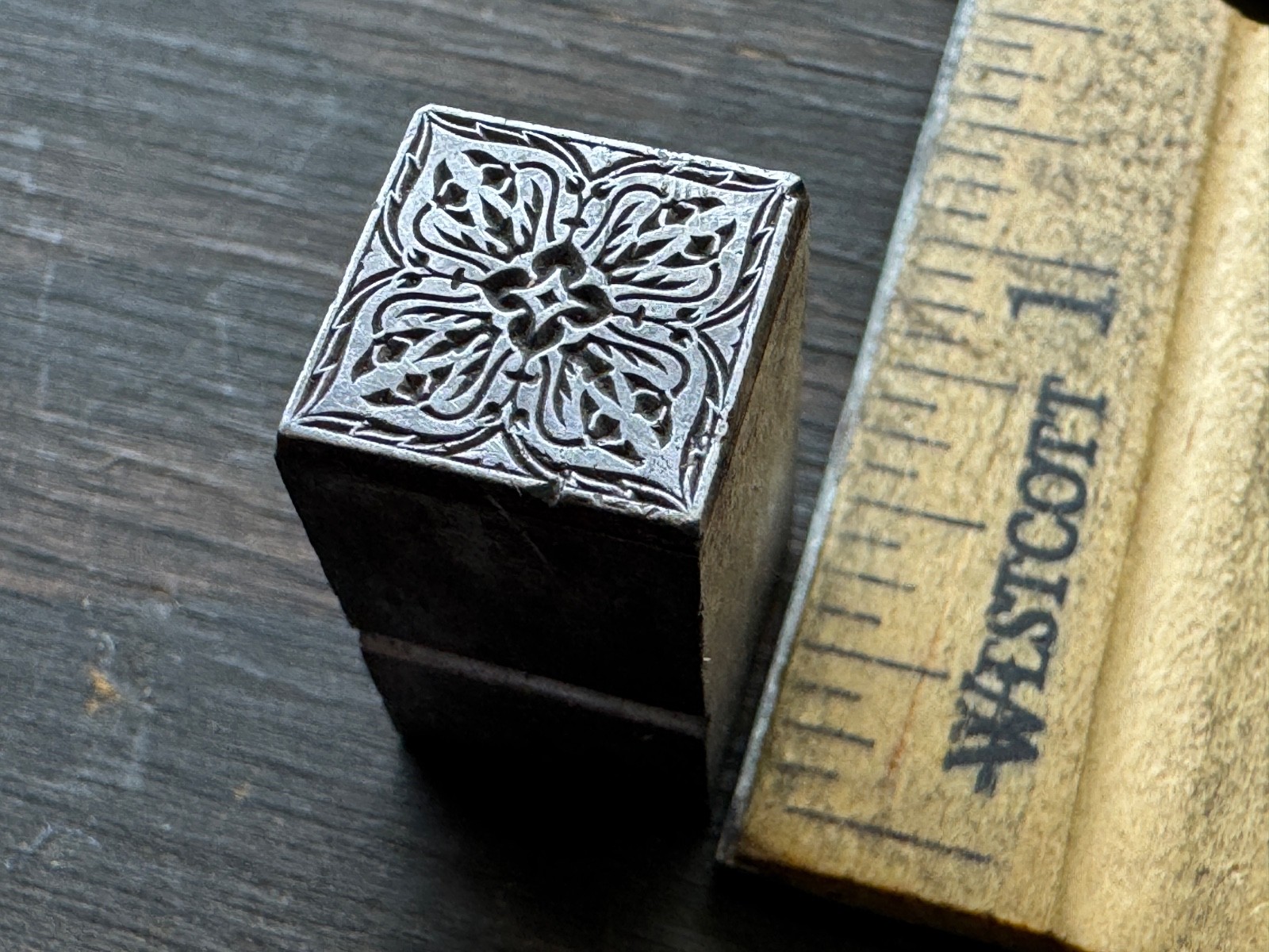 Antique metal letterpress PRINTING BLOCK Decorative Ornate Ornamental Design
